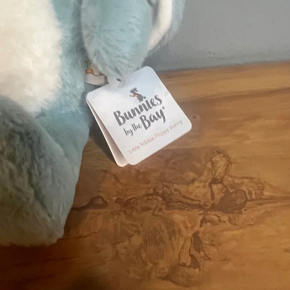 Bunnies By The Bay 12 In Blue White Little Nibble Floppy Bunny Rabbit NWT
